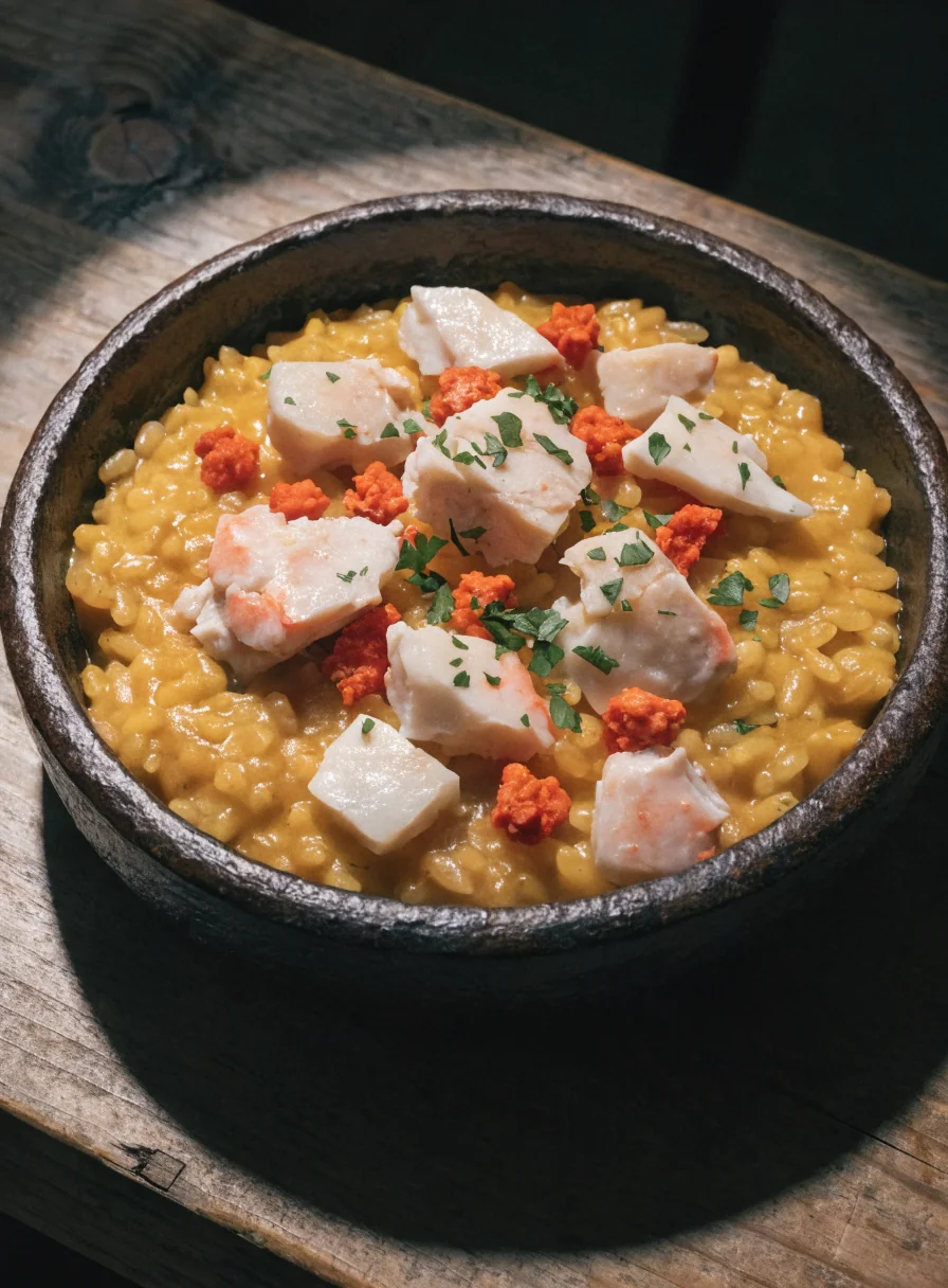 Arroz de centollo con el caldo