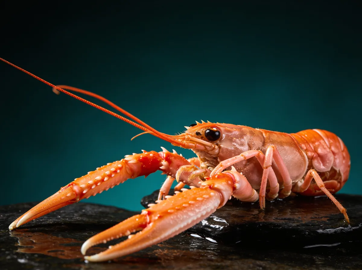 Cigala Nephrops norvegicus viva sobre fondo marino