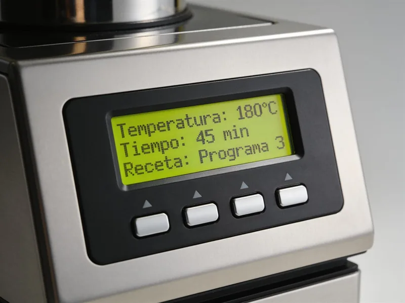Cocedero industrial automatizado con panel digital