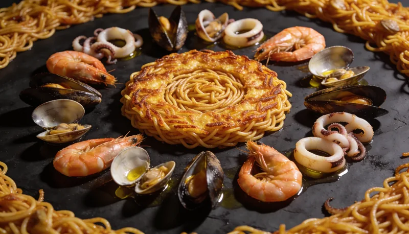 Fideuà de marisco con socarrat