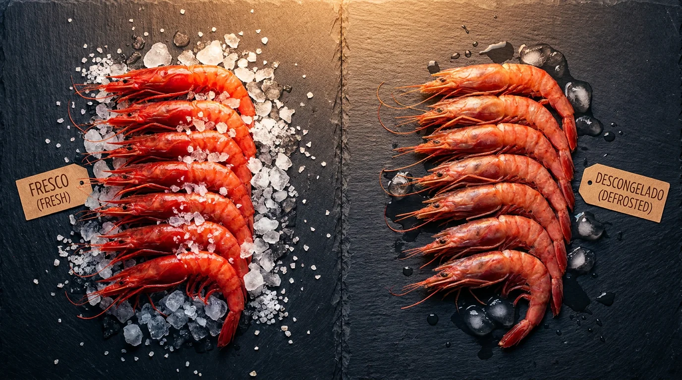 Comparativa marisco fresco vs congelado