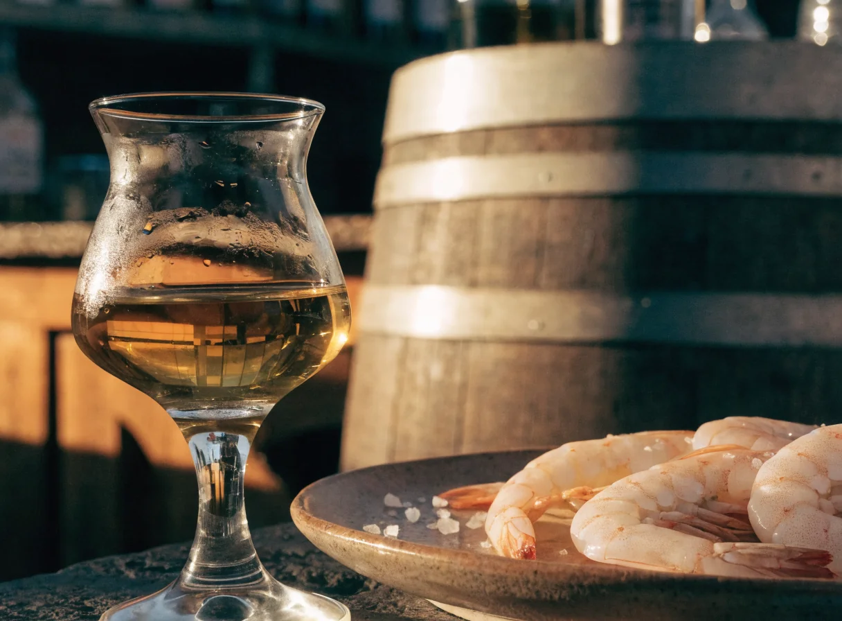 Copita fría de Manzanilla con gambas de Sanlúcar